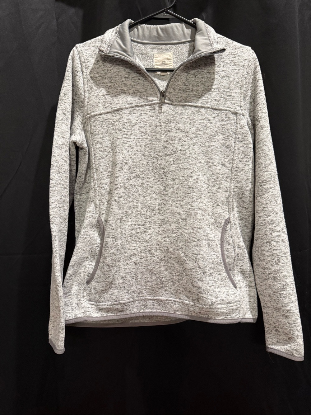 Thread & Supply Heathered Light Gray Quarter-Zip Pullover